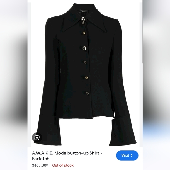 NWT HM RARE Black Button Detail Shirt sz M - Picture 7 of 8